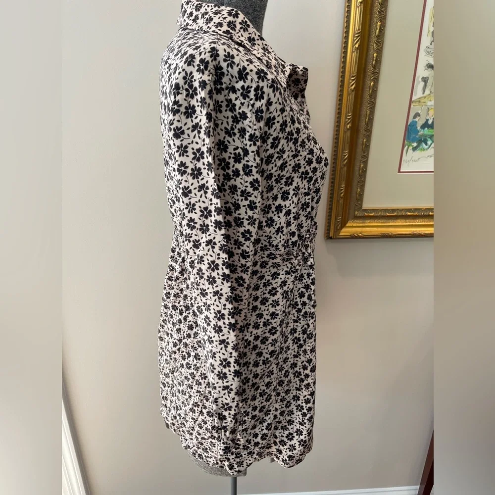 🆕Zara NWT girls size 10 boho style floral beige and‎ black pullover dress short